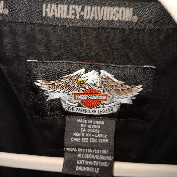 Harley-Davidson Black Casual Button Down Shirt - Picture 3 of 5
